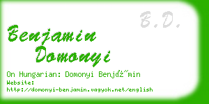 benjamin domonyi business card